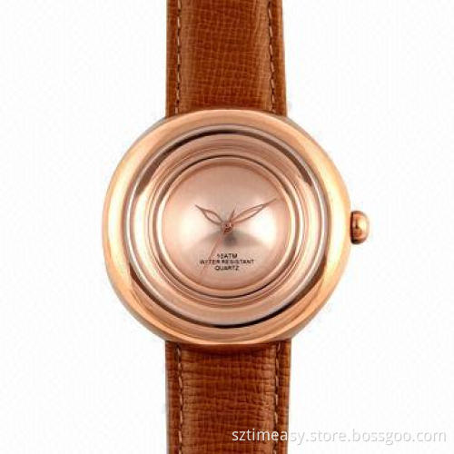 Fashionable Watch for Women with Leather Band, 10ATM Water-resistant